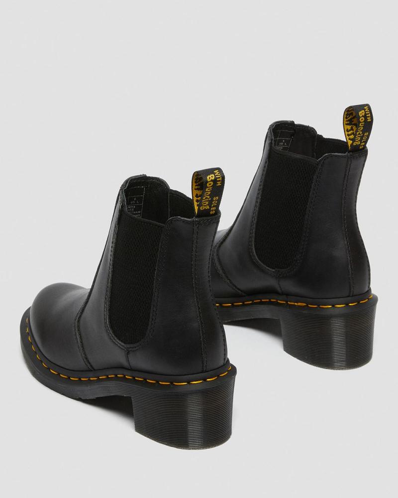 Dr Martens Cadence Leren Hak Enkellaars Dames Zwart | NL 715MQZ